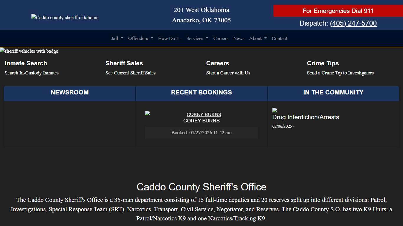 Caddo County Sheriff's Office in Oklahoma